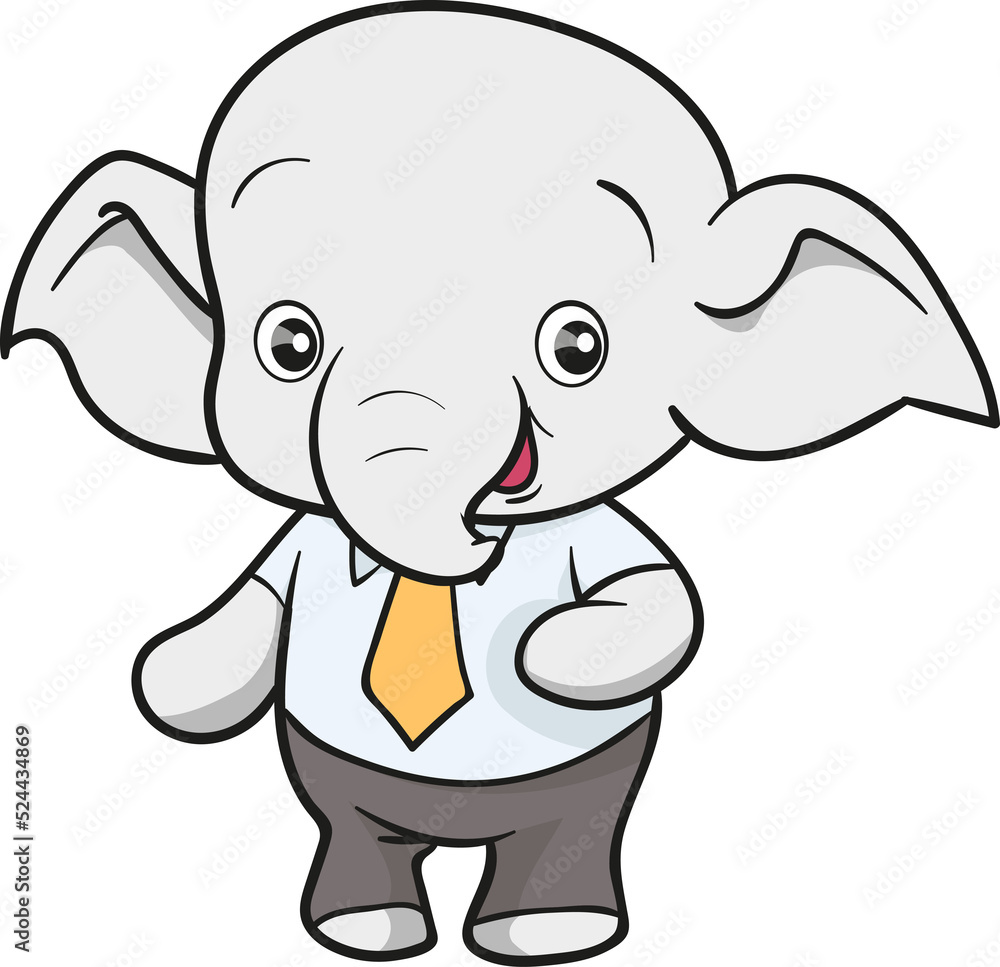 cute elephant business official mascot cartoon