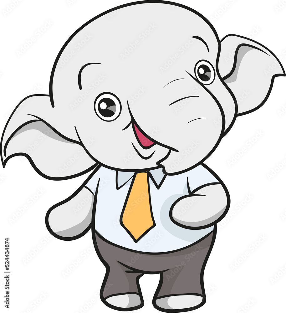 Obraz premium cute elephant business official mascot cartoon