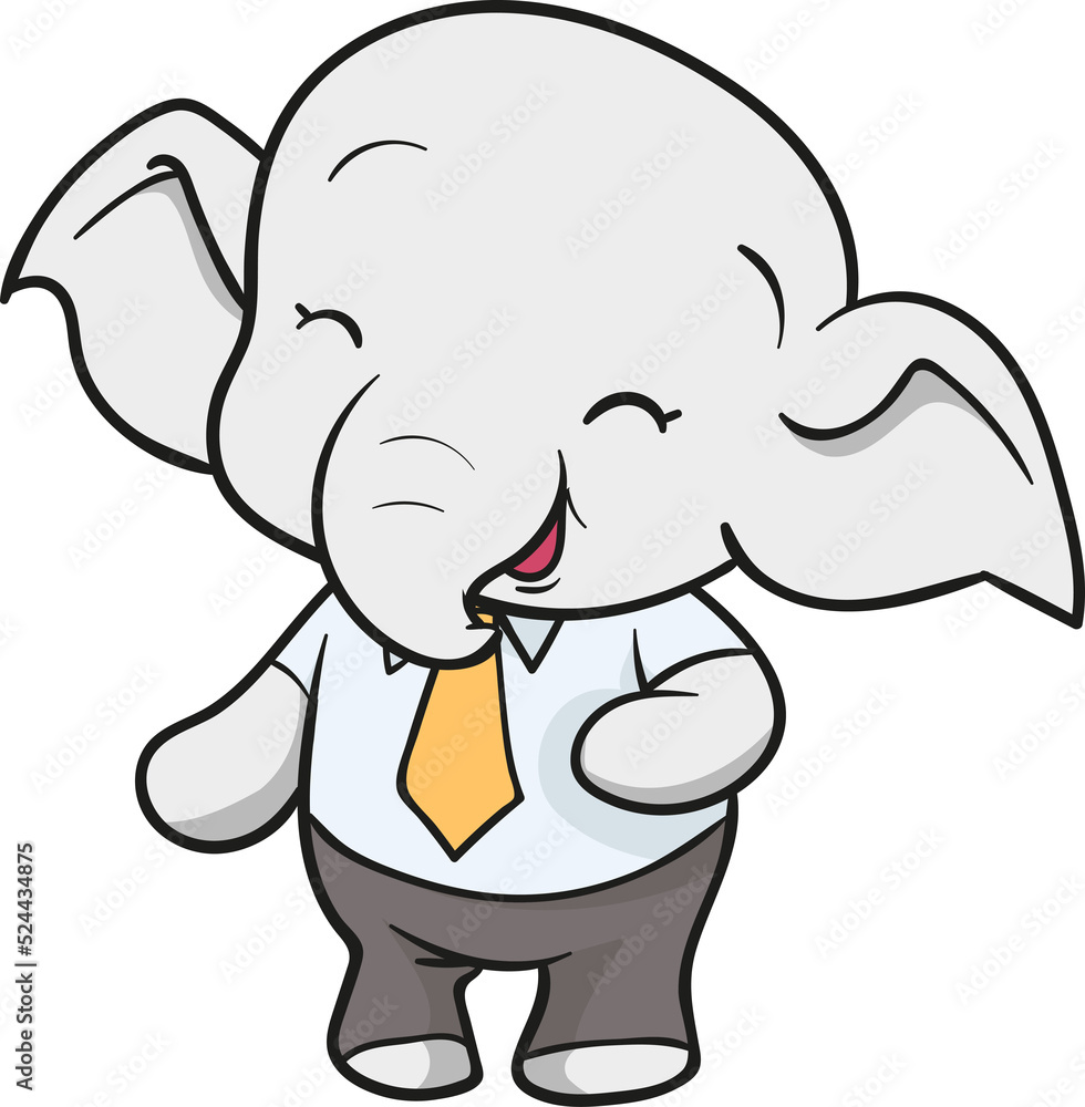 Obraz premium cute elephant business official mascot cartoon