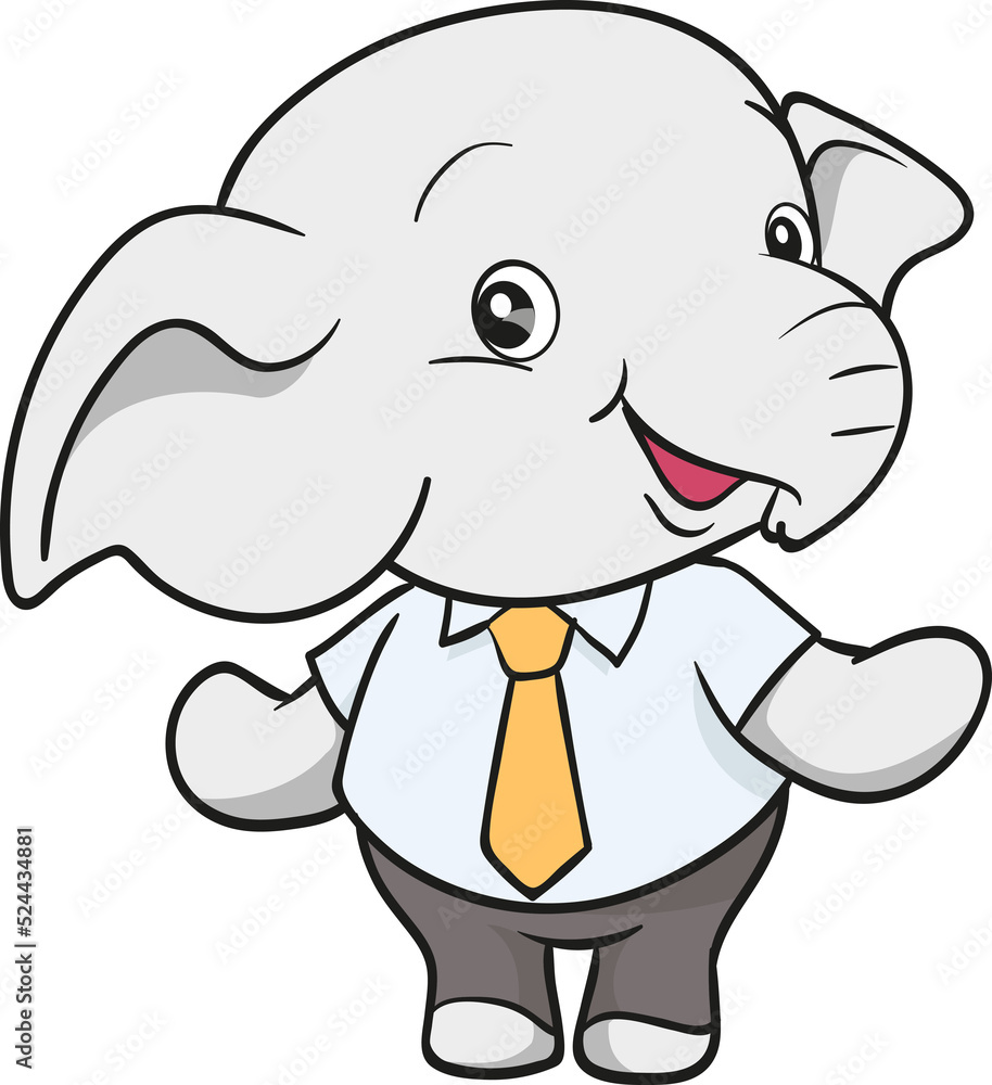 cute elephant business official mascot cartoon