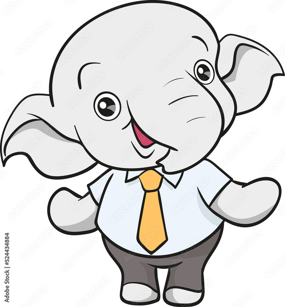 Obraz premium cute elephant business official mascot cartoon