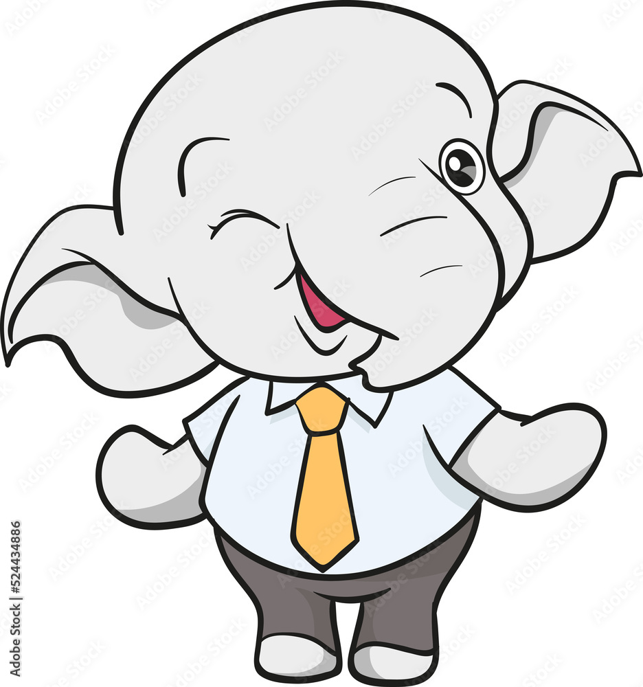 cute elephant business official mascot cartoon