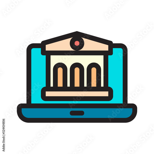 Online banking , Online Service filled outline icon.
