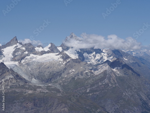 Alpine ridge seen from Klein Matterhorn in Switzerland