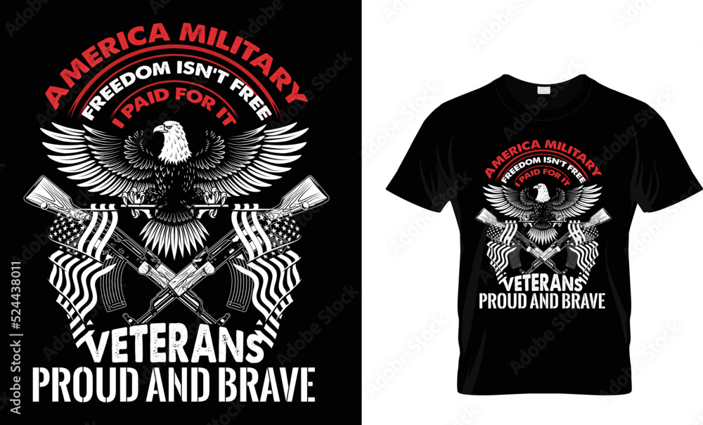 America Military Freedom ....T-shirt design template America Military Freedom ....T-shirt design template