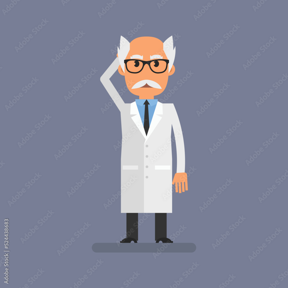 Old professor holding his head Old professor holding his head