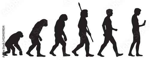 Fotografiet Evolution of the human to the mobile