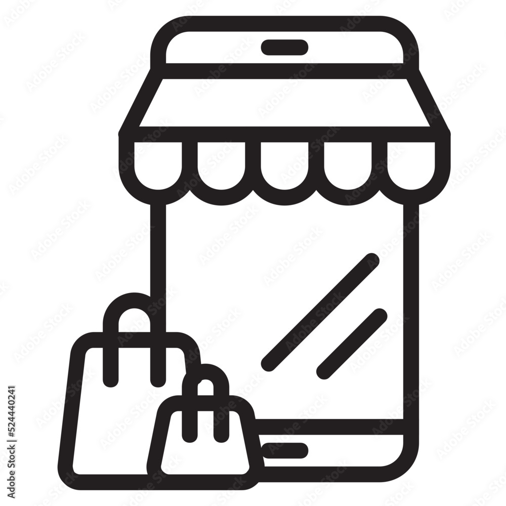 Online shopping , Online Service outline icon. Online shopping , Online Service outline icon.