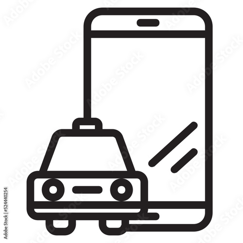 Online taxi service , Online Service outline icon.