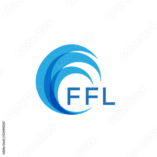 FFL letter logo. FFL blue image on white background. FFL Monogram logo design for entrepreneur and business. . FFL best icon.
 photo