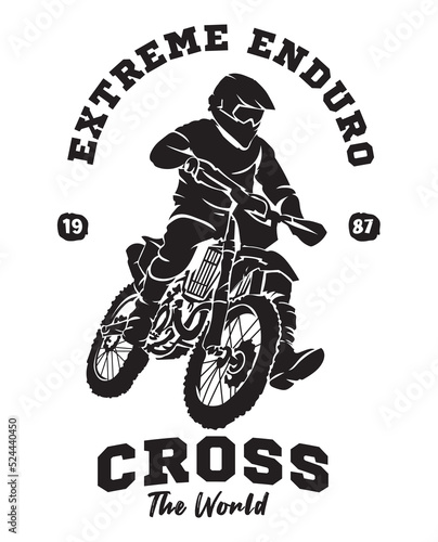 Enduro motocross vector illustration, perfect for tshirt design and event logo