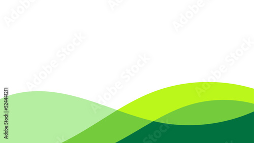 Wavy green hill simple banner background design vector.