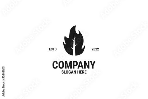 Wallpaper Mural Flat fire leaf logo design vector illustration idea Torontodigital.ca