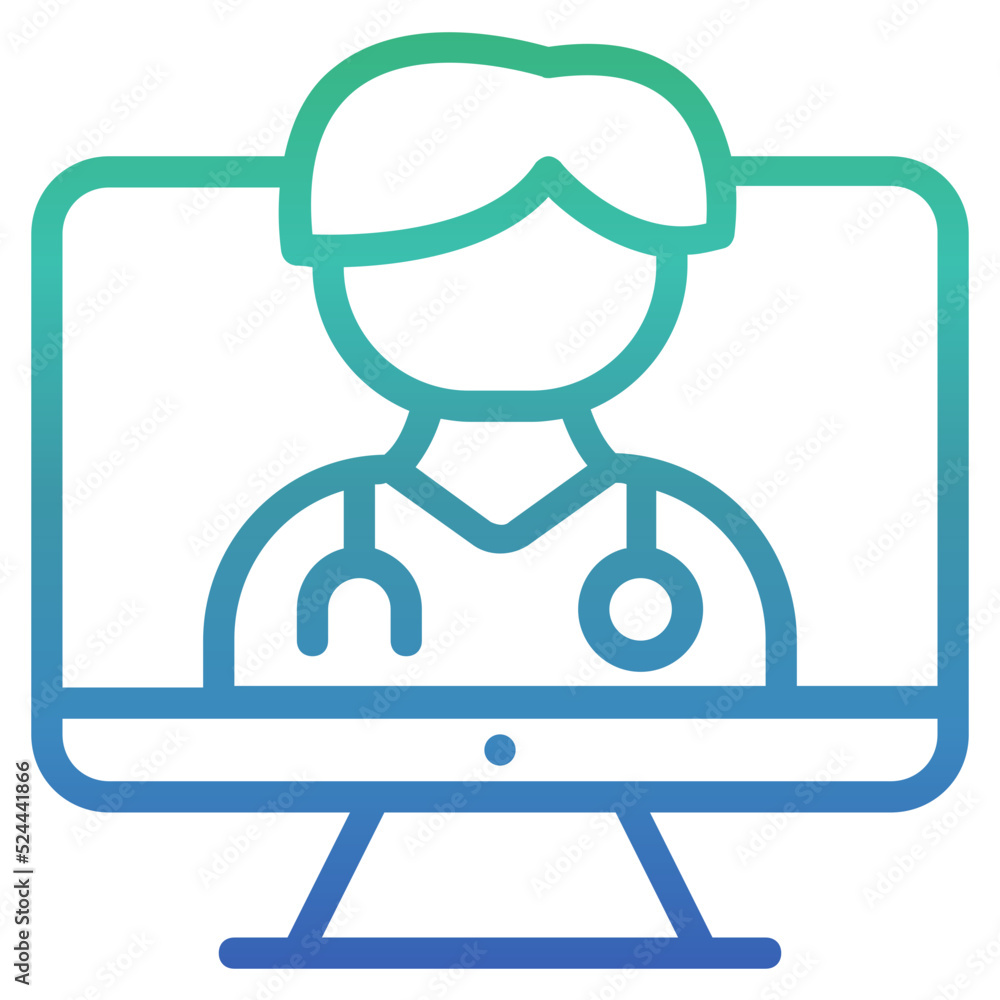 Online doctor , Online Service gradient icon. Online doctor , Online Service gradient icon.