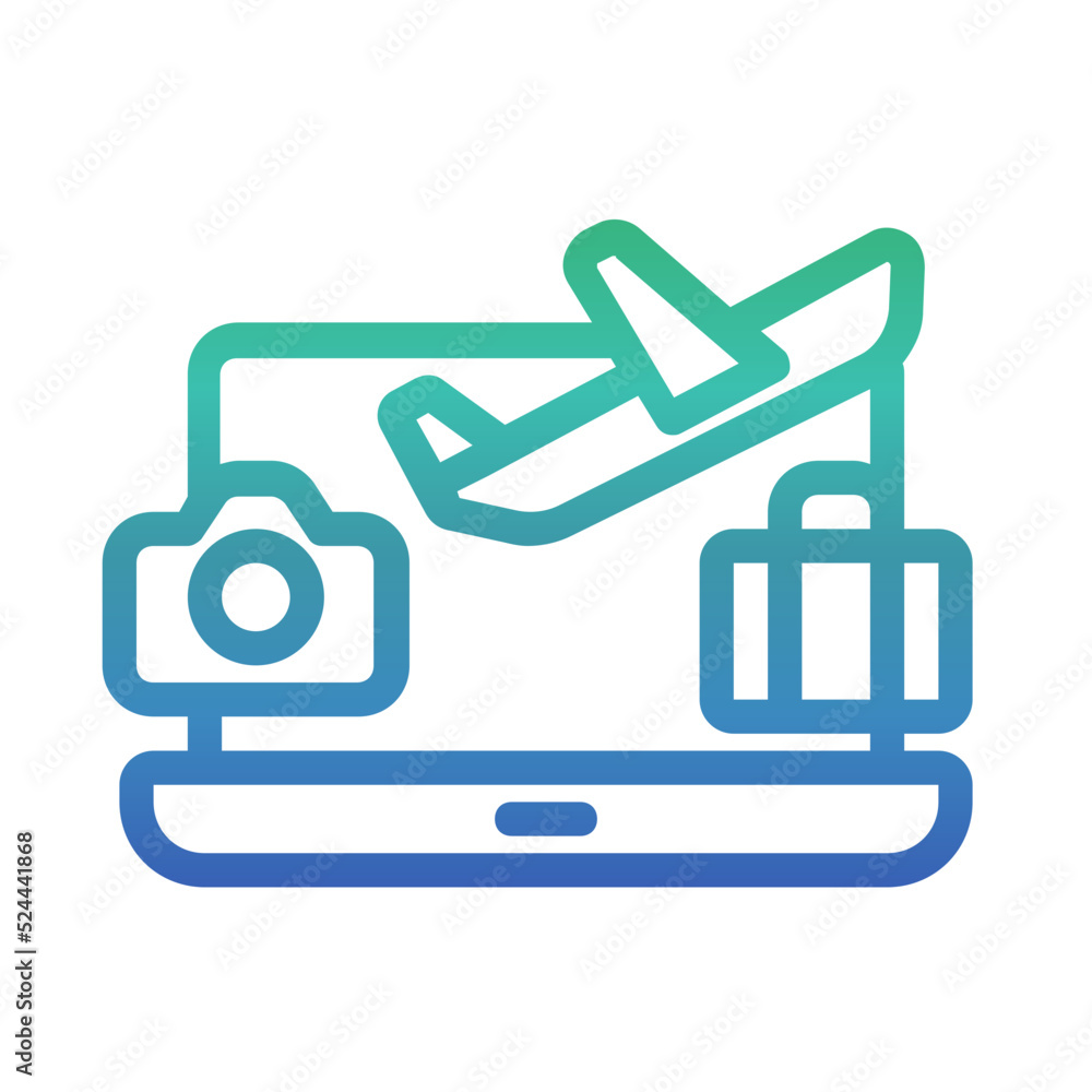 Online travel service , Online Service gradient icon. Online travel service , Online Service gradient icon.