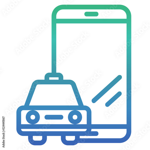 Online taxi service , Online Service gradient icon.