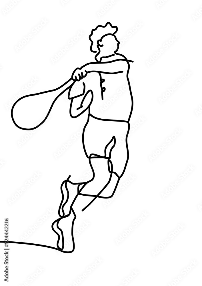 Fototapeta premium One continuous line drawing, tennis