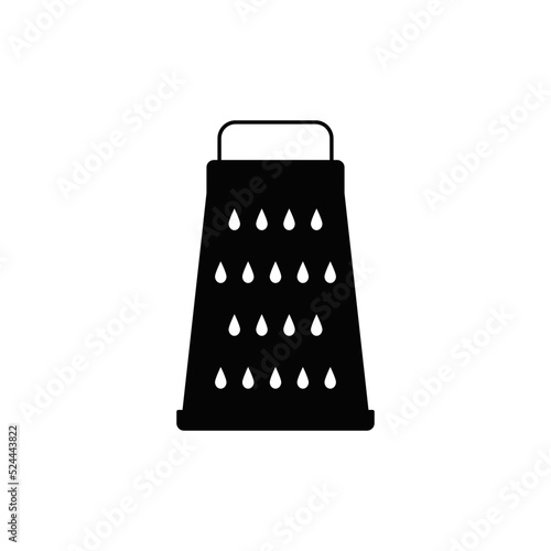 Kitchen grater icon in black flat glyph, filled style isolated on white background