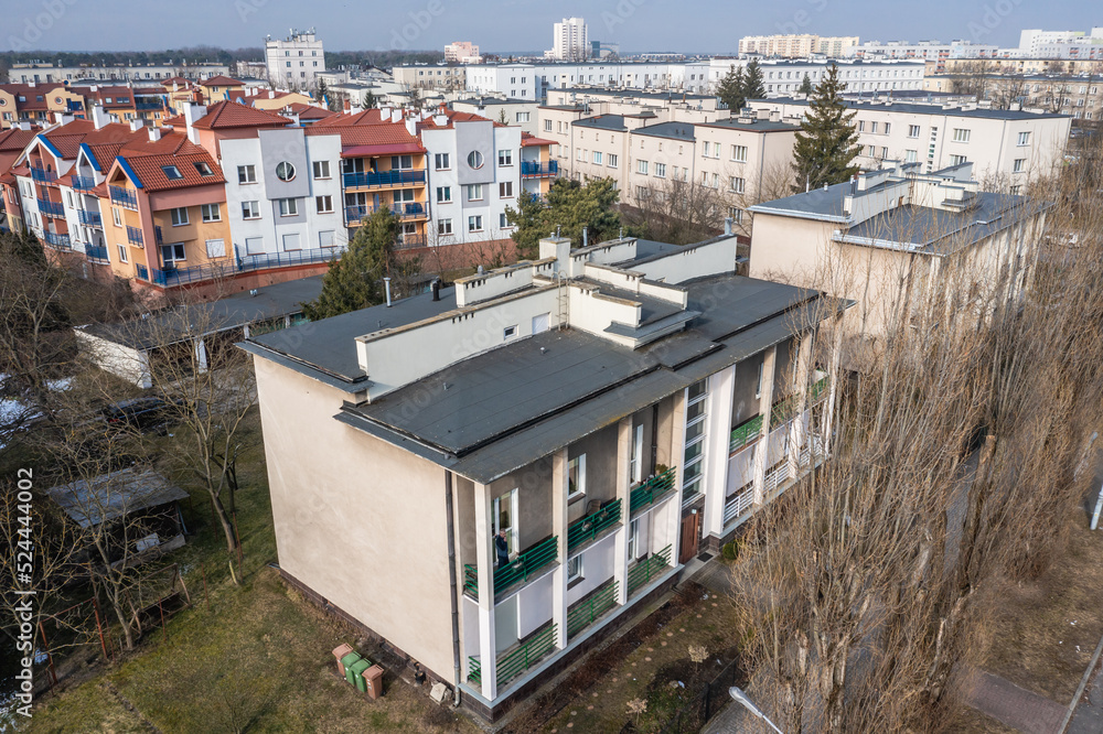 Modernist apartment building in Stalowa Wola city in Subcarpathia region of Poland Modernist apartment building in Stalowa Wola city in Subcarpathia region of Poland