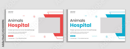 Animal hospital thumbnail and web banner template