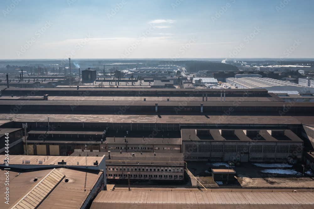 Obraz premium Drone view of Huta Stalowa Wola steel mill in Stalowa Wola city, Poland