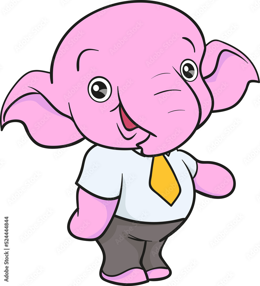 Naklejka premium cute elephant cartoon mascot character