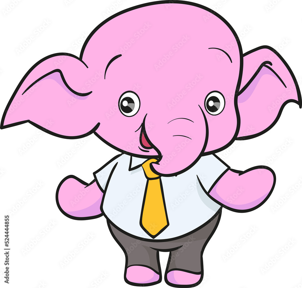 Fototapeta premium cute elephant cartoon mascot character