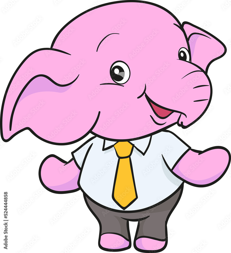 Naklejka premium cute elephant cartoon mascot character