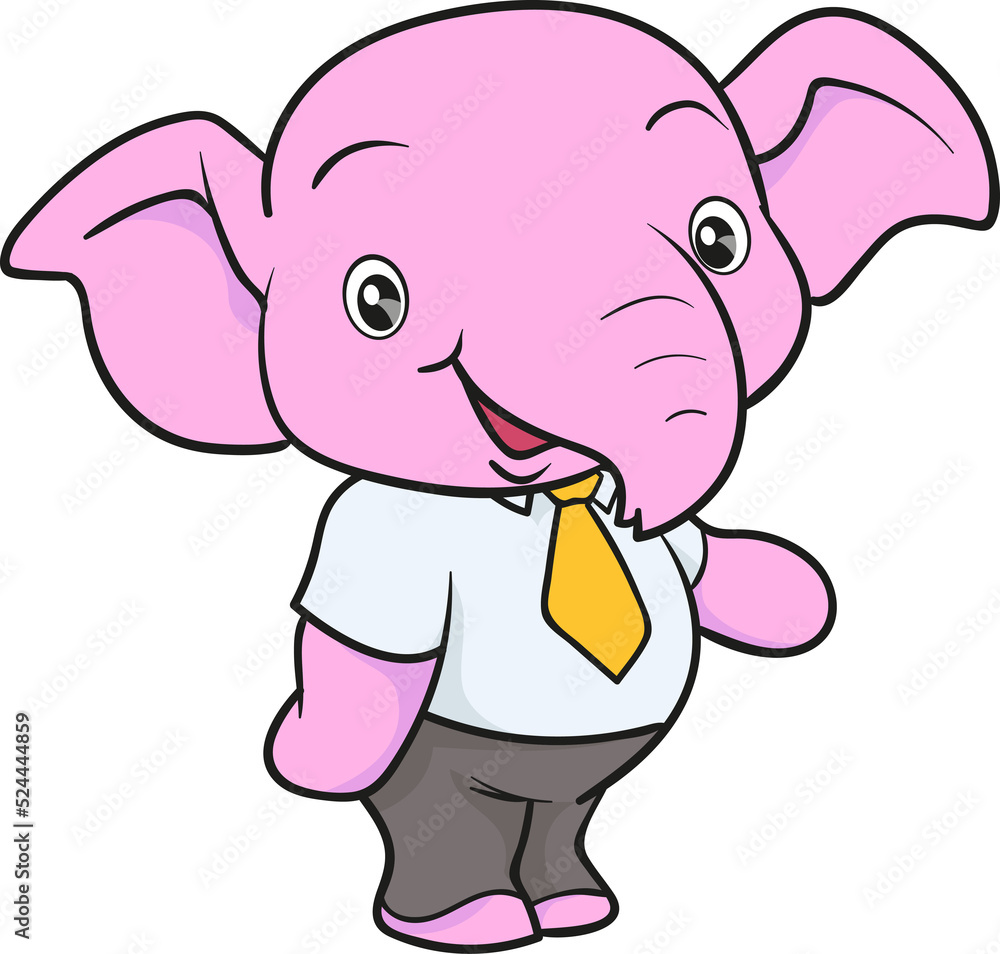 Naklejka premium cute elephant cartoon mascot character