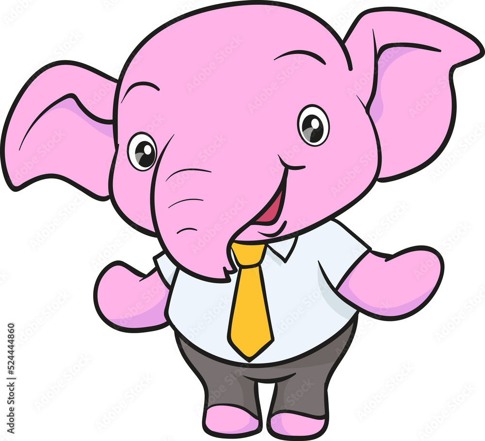 Naklejka premium cute elephant cartoon mascot character