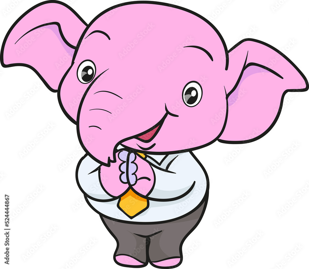 Naklejka premium cute elephant cartoon mascot character