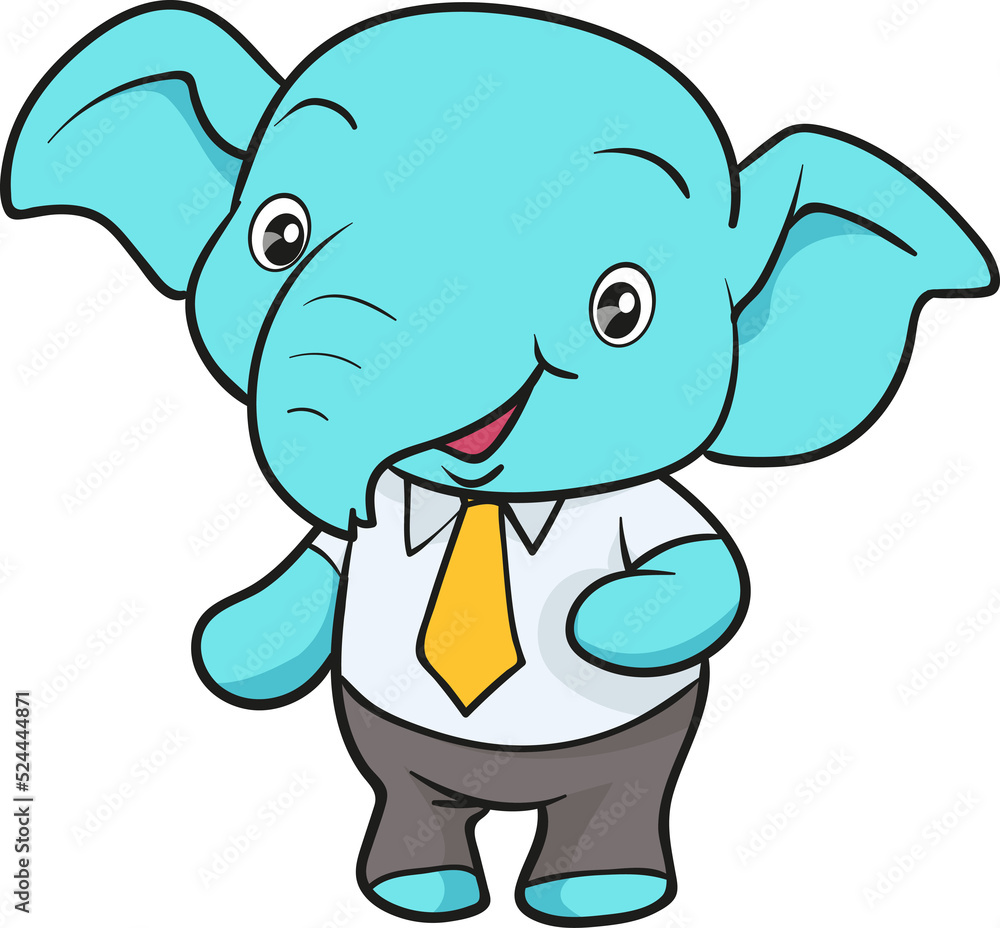 Fototapeta premium cute elephant cartoon mascot character