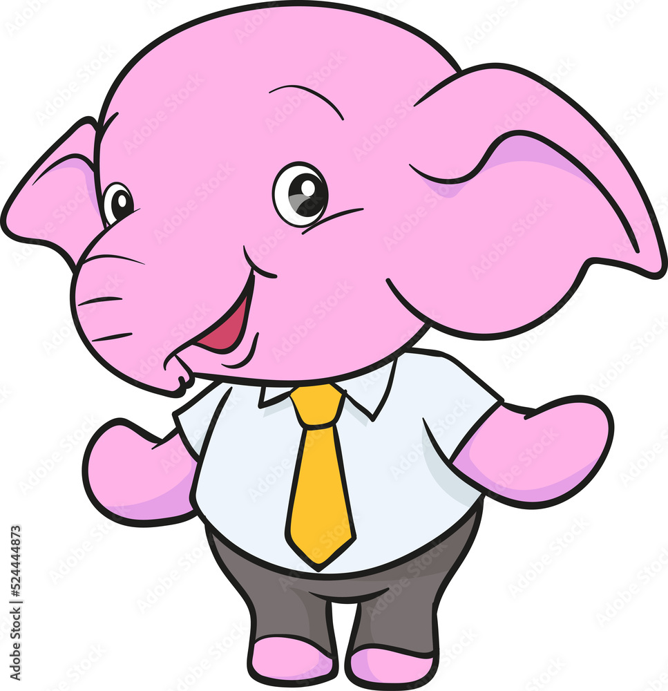 Naklejka premium cute elephant cartoon mascot character