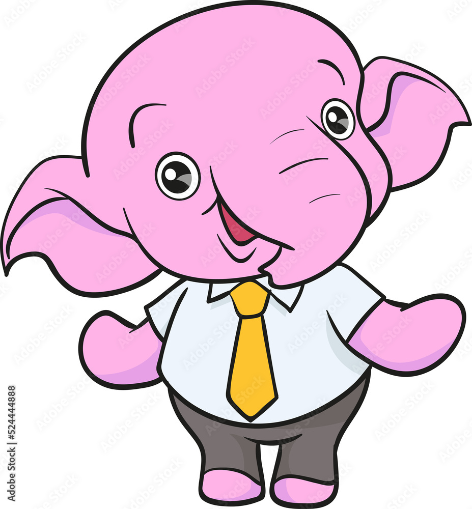 Fototapeta premium cute elephant cartoon mascot character