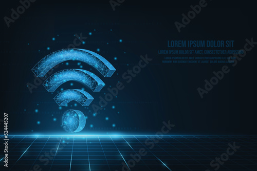 Vector wireless networking digital hi tech technology wifi concept. Abstract design for banner background.