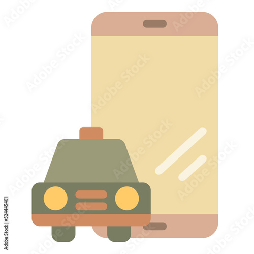 Online taxi service , Online Service flat icon.