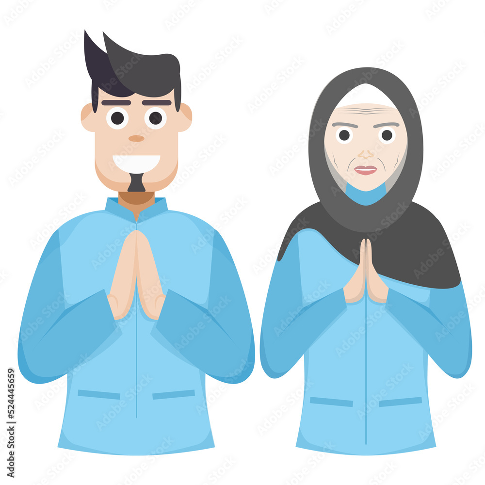 Couple Happy Eid Al Fitr Adha Ramadan Pose Give Wishing Couple Happy Eid Al Fitr Adha Ramadan Pose Give Wishing