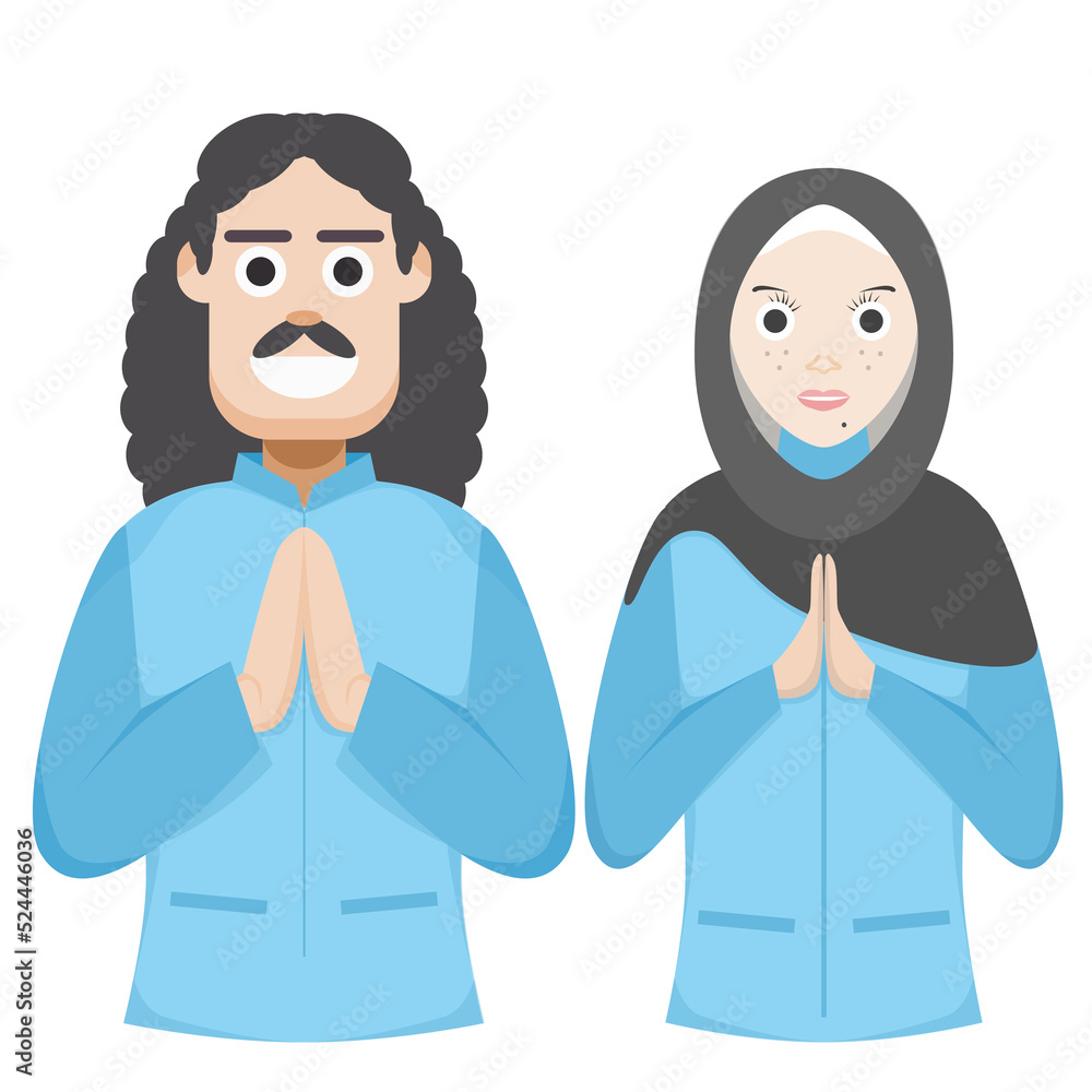 Couple Happy Eid Al Fitr Adha Ramadan Pose Give Wishing Couple Happy Eid Al Fitr Adha Ramadan Pose Give Wishing