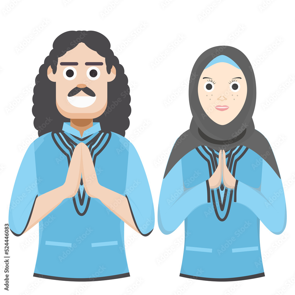 Couple Happy Eid Al Fitr Adha Ramadan Pose Give Wishing Couple Happy Eid Al Fitr Adha Ramadan Pose Give Wishing