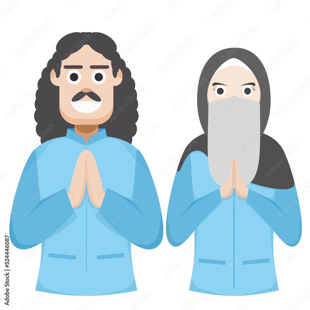 Couple Happy Eid Al Fitr Adha Ramadan Pose Give Wishing Couple Happy Eid Al Fitr Adha Ramadan Pose Give Wishing