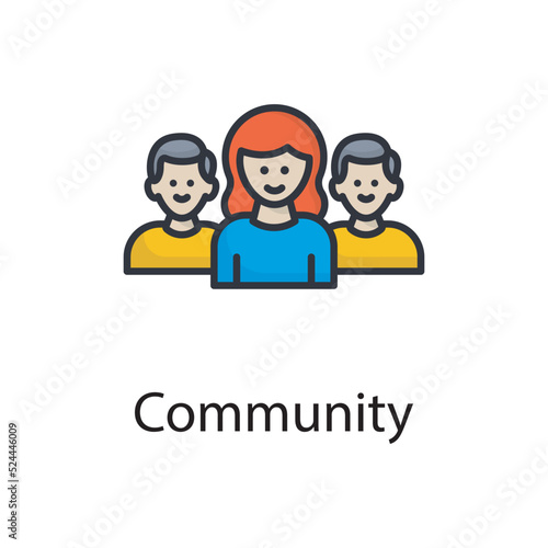 Community vector filled outline Icon Design illustration. Miscellaneous Symbol on White background EPS 10 File