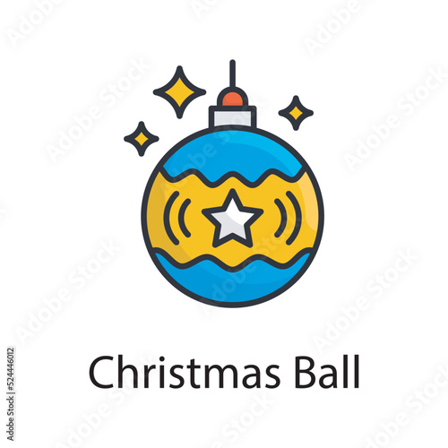 Christmas Ball vector filled outline Icon Design illustration. Miscellaneous Symbol on White background EPS 10 File