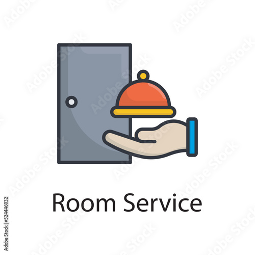 Room Service vector filled outline Icon Design illustration. Miscellaneous Symbol on White background EPS 10 File
