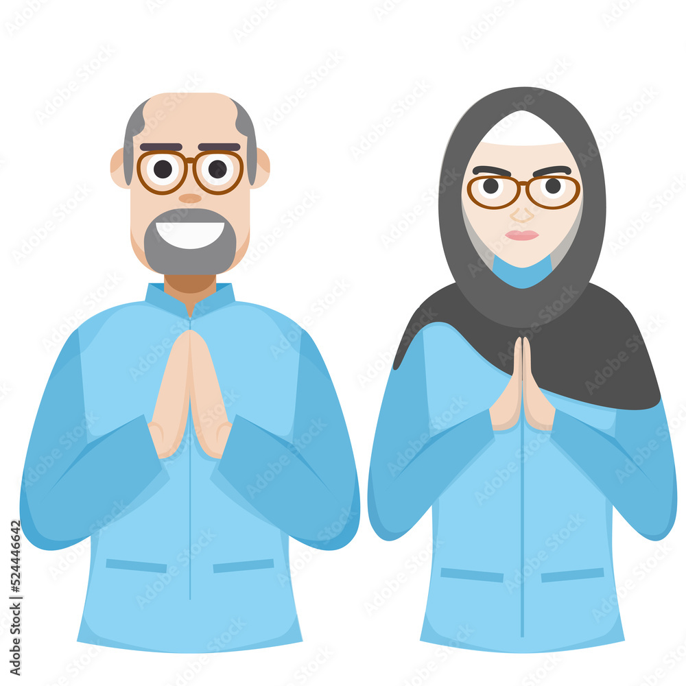 Couple Happy Eid Al Fitr Adha Ramadan Pose Give Wishing Couple Happy Eid Al Fitr Adha Ramadan Pose Give Wishing