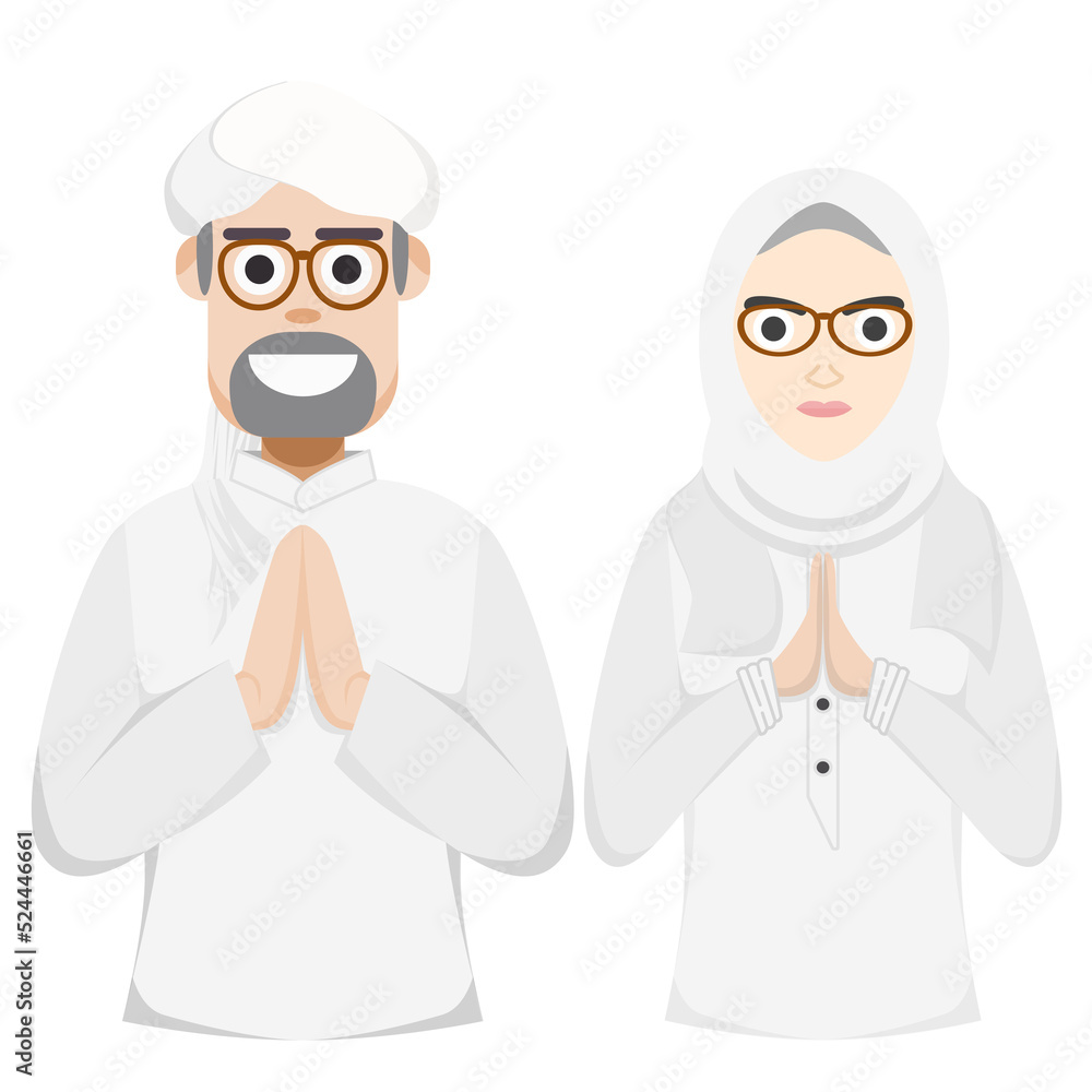 Couple Happy Eid Al Fitr Adha Ramadan Pose Give Wishing Couple Happy Eid Al Fitr Adha Ramadan Pose Give Wishing