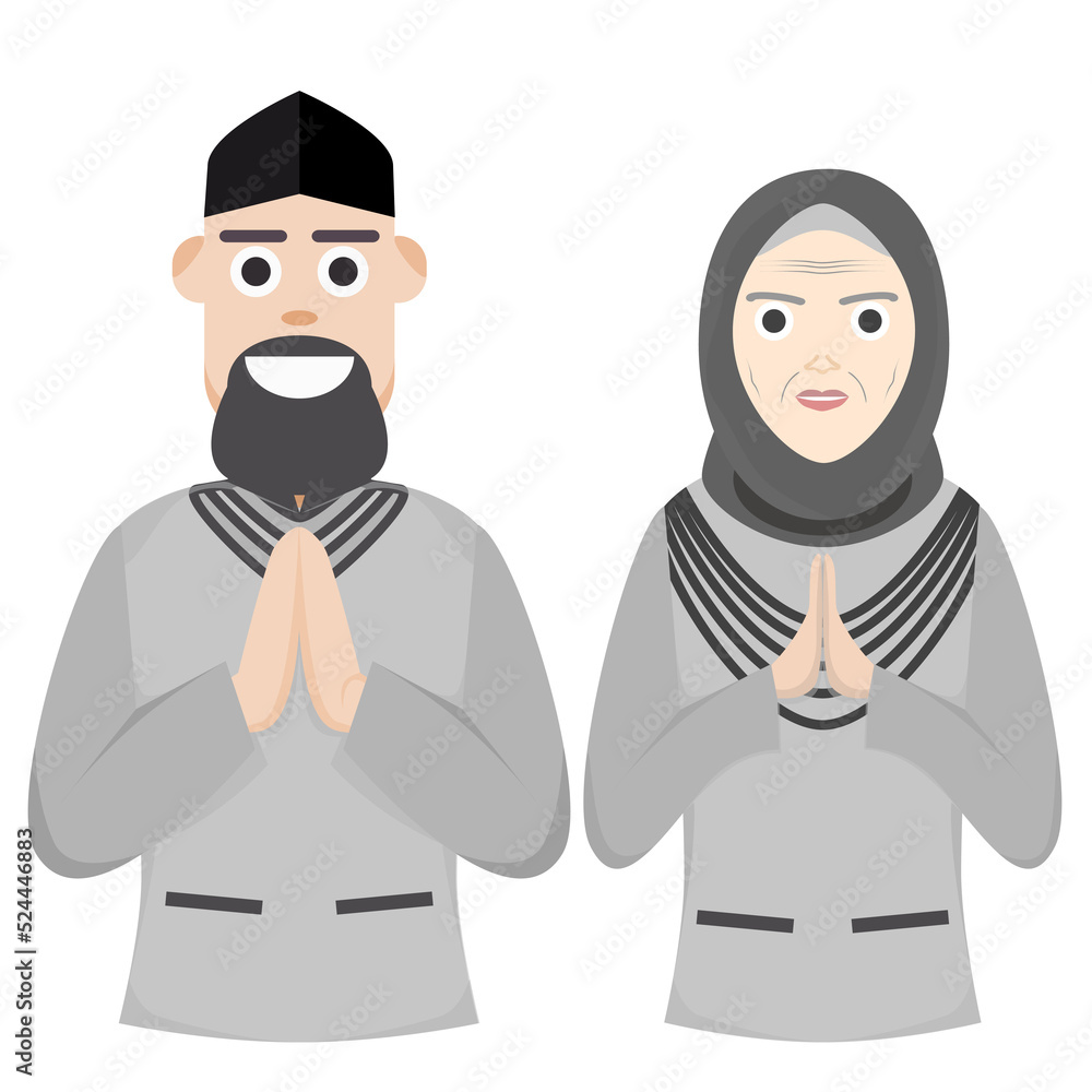Couple Happy Eid Al Fitr Adha Ramadan Pose Give Wishing Couple Happy Eid Al Fitr Adha Ramadan Pose Give Wishing