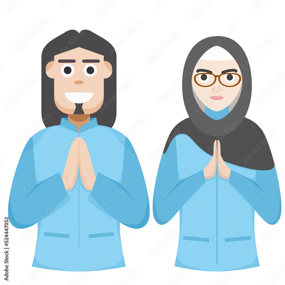 Couple Happy Eid Al Fitr Adha Ramadan Pose Give Wishing Couple Happy Eid Al Fitr Adha Ramadan Pose Give Wishing