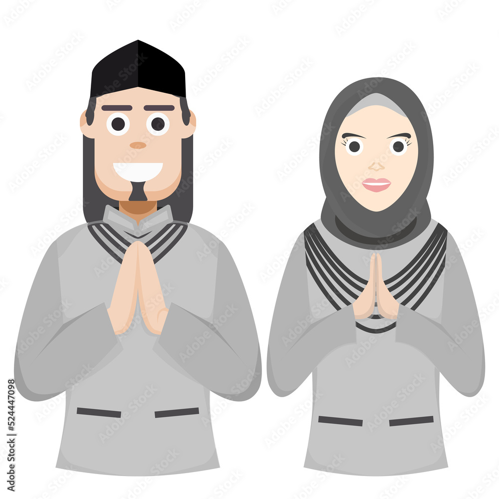 Couple Happy Eid Al Fitr Adha Ramadan Pose Give Wishing Couple Happy Eid Al Fitr Adha Ramadan Pose Give Wishing