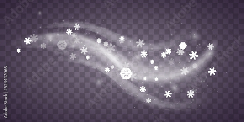swirls snow wind, whiffs of cold with snowflakes