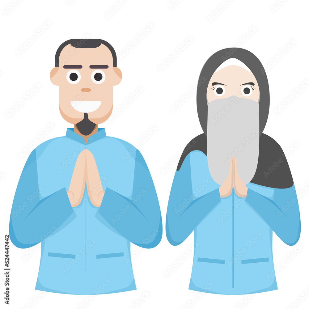 Couple Happy Eid Al Fitr Adha Ramadan Pose Give Wishing Couple Happy Eid Al Fitr Adha Ramadan Pose Give Wishing